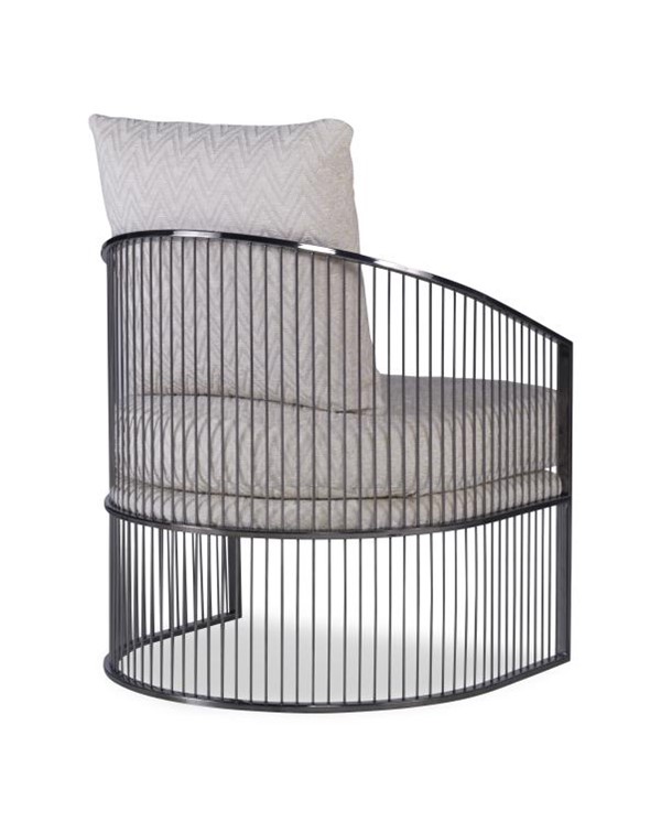 Century 3778-BLK - Ruffalo Black Nickel Barrel Chair