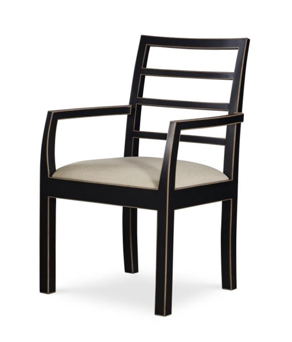 century AE-CCU-3164A-F1 - Dara Arm Chair - Black & Gold