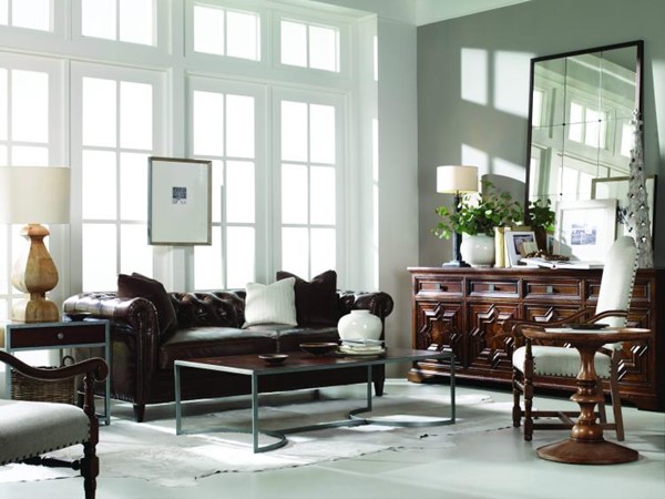 Century PLR-9802-COFFEE - Sorenson Tufted Sofa