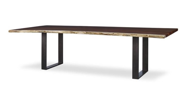 century CR9-1-108-G-971 - 108" Guan Slab Dining Table - Oiled Bronze Strap Base