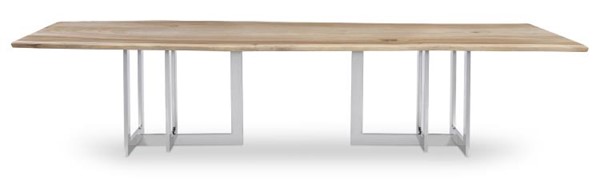 Century CR9-1-130-G-972 - 130" Guan Slab Dining Table - Polished Nickel Base