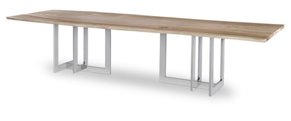 century CR9-1-130-G-972 - 130" Guan Slab Dining Table - Polished Nickel Base
