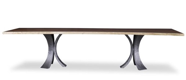 Century CR9-1-130-G-973 - 130" Guan Slab Dining Table - Textured Metal Base