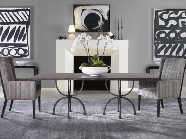 Century CR9-1-86-G-974 - 86" Guan Slab Dining Table - Mottled Bronze Base