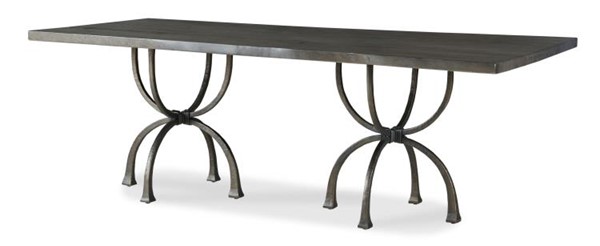 century CR9-1-86-G-974 - 86" Guan Slab Dining Table - Mottled Bronze Base