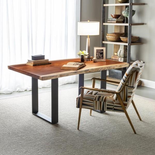 Century CR9-4-72-G-971 - 72" Guan Slab Desk - Oiled Bronze Strap Base