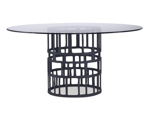 Century CRA-827B - Details Metal Dining Table Base For Glass Or Wood Top