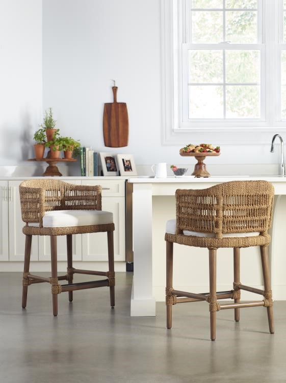 Century CT2108C-NT-FL - Boca Counter Stool - Natural/Flax