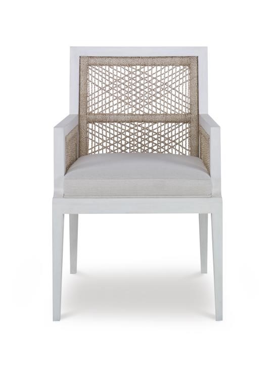 Century CT6017A-CN - Pasadena Arm Chair - White/Natural/Flax