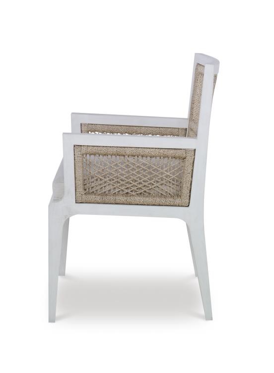 Century CT6017A-CN - Pasadena Arm Chair - White/Natural/Flax