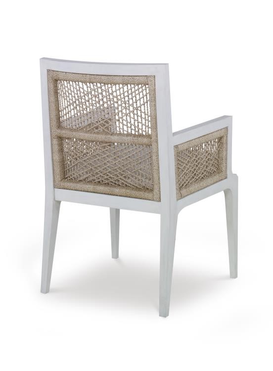 Century CT6017A-CN - Pasadena Arm Chair - White/Natural/Flax