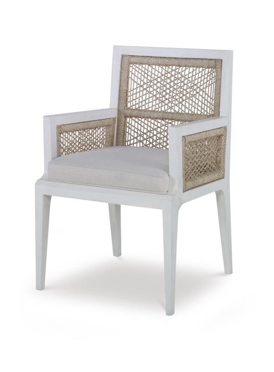 century CT6017A-CN - Pasadena Arm Chair - White/Natural/Flax