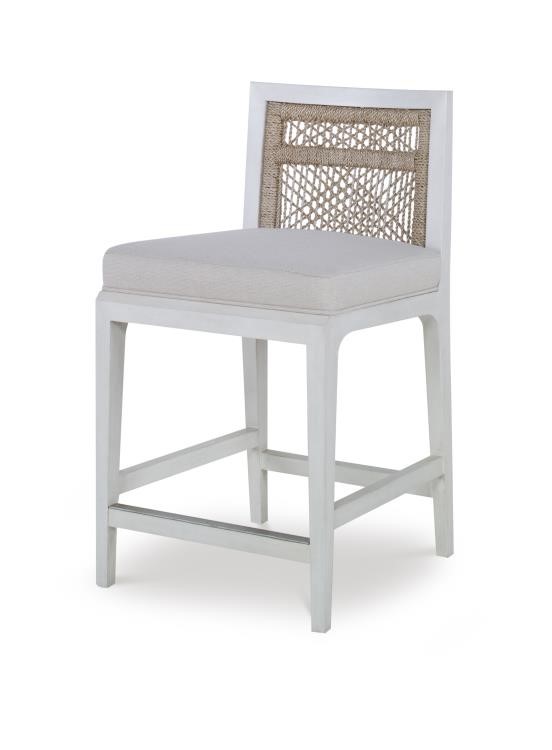 century CT6017C-CN - Pasadena Counter Stool - White/Natural/Flax