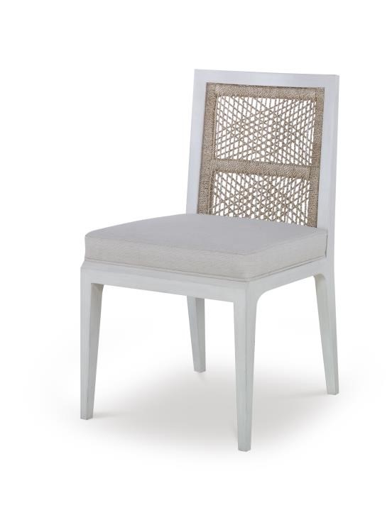 century CT6017S-CN - Pasadena Side Chair - White/Natural/Flax