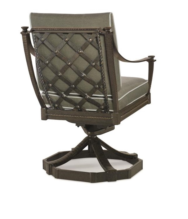 Century D12MB-52-1 - Metal Bk Swivel Rocker Dining Arm Chair
