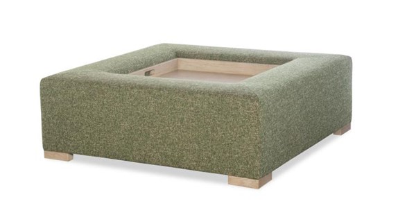 century LTD7110-4848TR - Rockford 48" Square Ottoman With Tray