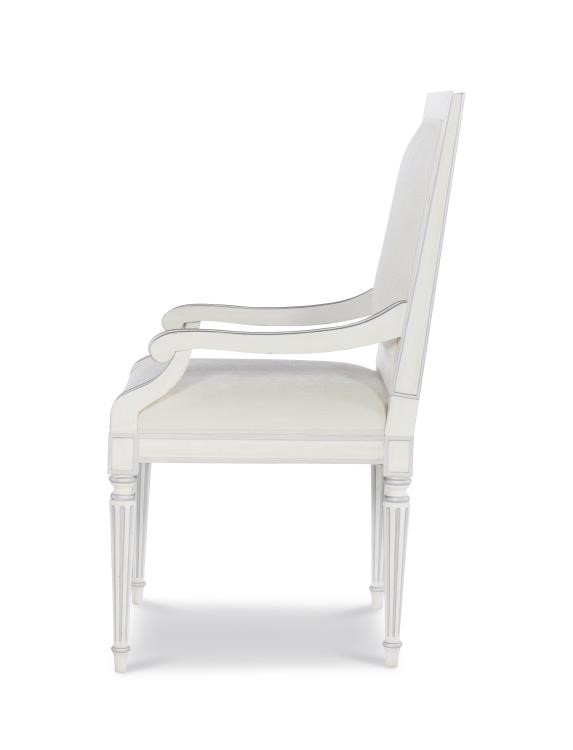 Century MN5364A-V2 - Barrington Arm Chair - White/Silver