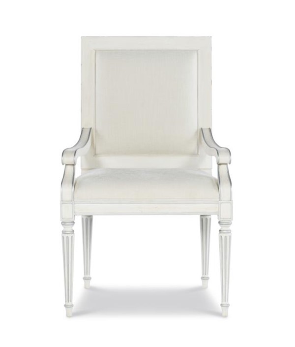 Century MN5364A-V2 - Barrington Arm Chair - White/Silver