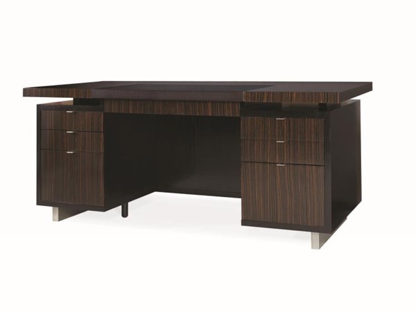 century N3E-701-1 - Seven Drawer Desk With Black Leather Top