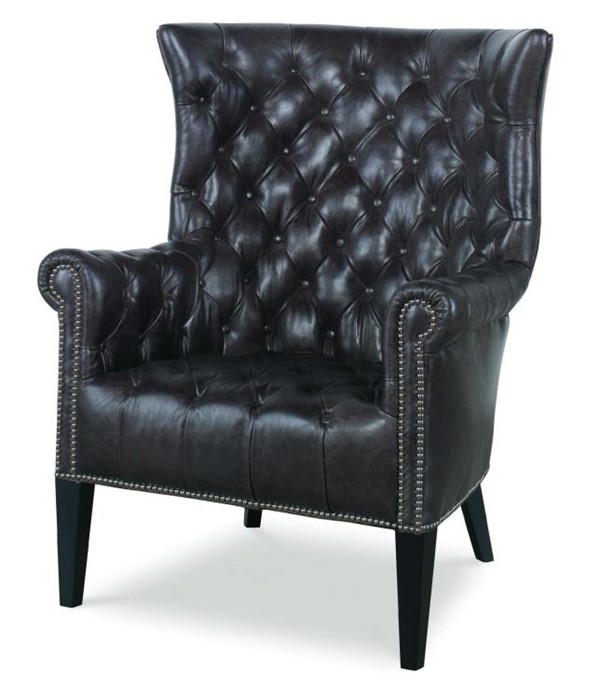 century PLR-15106-BRUNETTE - Empress Tufted Wing Chair