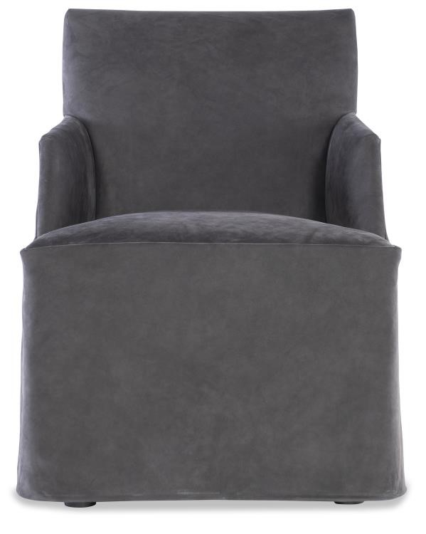 Century TS-CCA-3180-6SK-V2 - Stefano Skirted Chair - Charcoal Suede (Stocked)