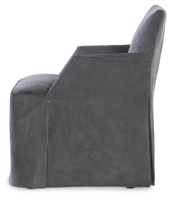 Century TS-CCA-3180-6SK-V2 - Stefano Skirted Chair - Charcoal Suede (Stocked)
