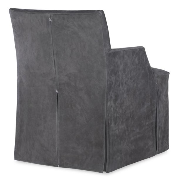 Century TS-CCA-3180-6SK-V2 - Stefano Skirted Chair - Charcoal Suede (Stocked)