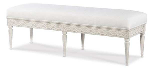 century TS-CCU-3158-17-F1 - Celine Bench - Swedish Scraped White