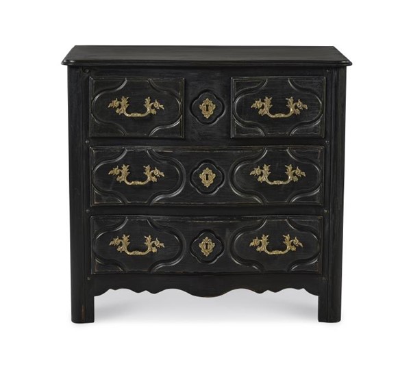 Century TSA-224-V1 - Louis Xiv Nightstand - French Ebonized Noir