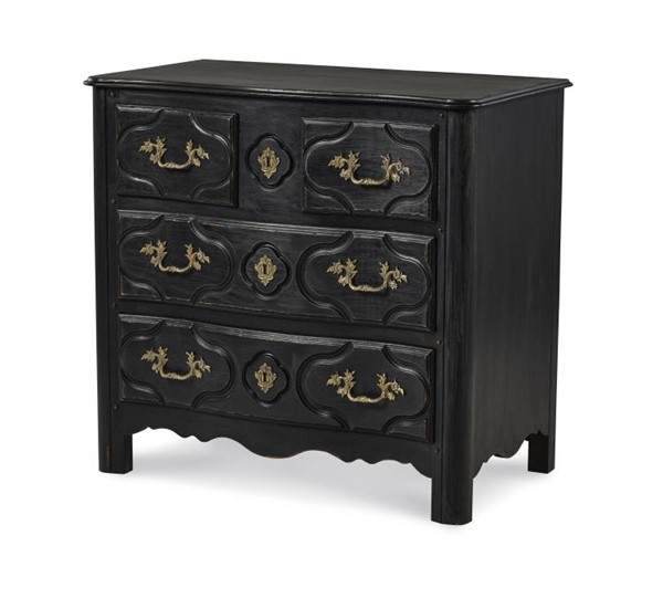 century TSA-224-V1 - Louis Xiv Nightstand - French Ebonized Noir