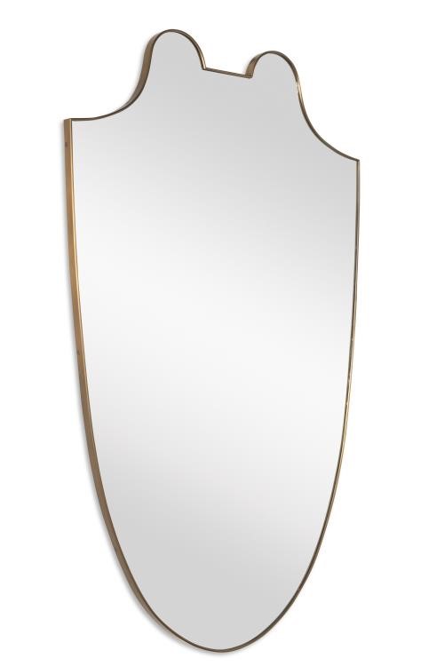 century TSA-232-V1 - Rivoli Shield Mirror - Italian Vintage Brass
