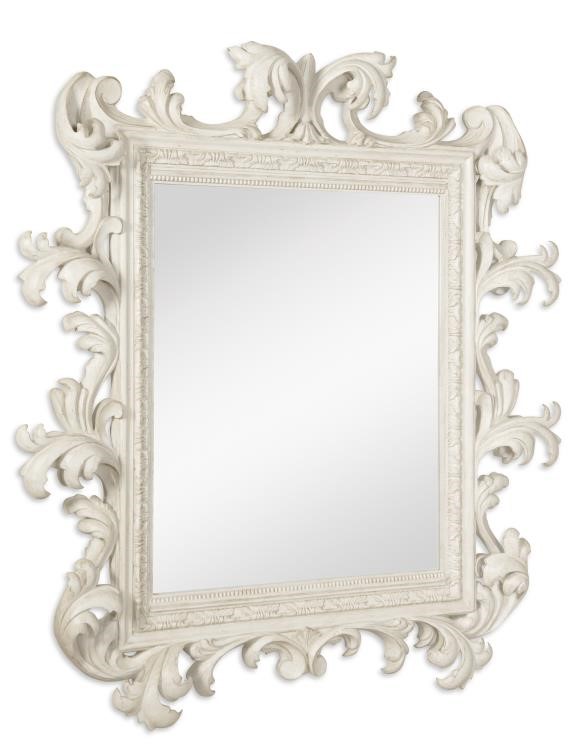 century TSA-235-V1 - Italian Rococo Mirror - French Painted Blanc