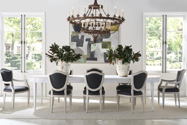 Century TSA-303-V1 - Lutetia Swedish Dining Table - Swedish Rubbed White