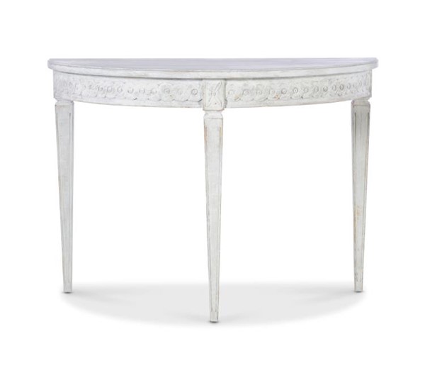 Century TSA-723-V1 - Petite Lutetia Console Table - Swedish Rubbed White