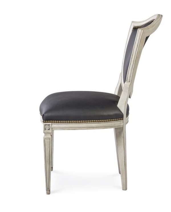 Century TSU-505-F1 - Jean Luc Shield Back Side Chair - Italian Painted Blanc