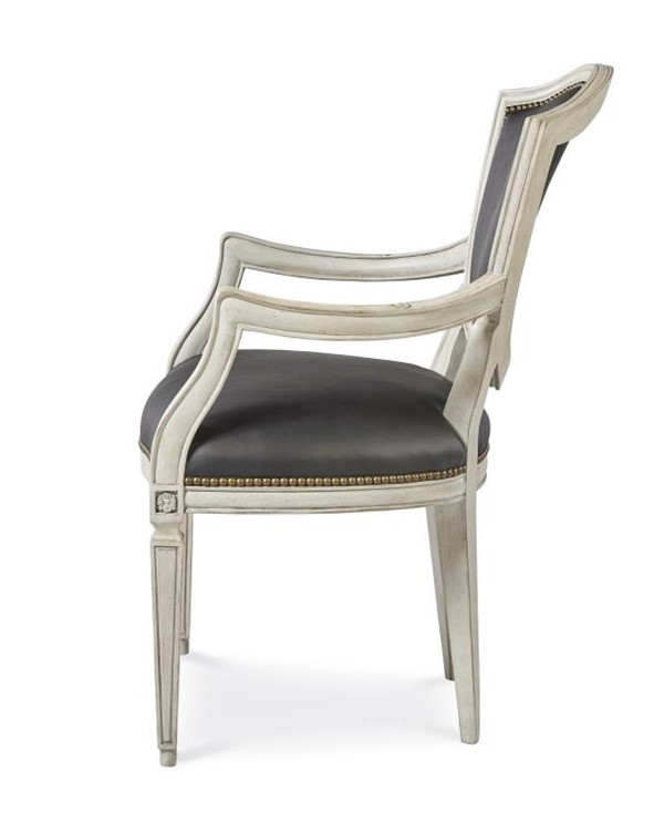 Century TSU-506-F1 - Jean Luc Shield Back Arm Chair - Italian Painted Blanc