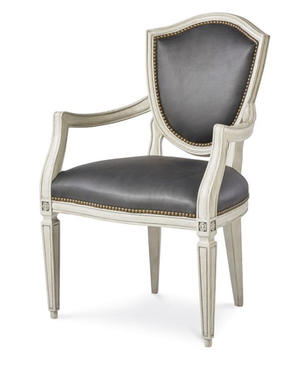 century TSU-506-F1 - Jean Luc Shield Back Arm Chair - Italian Painted Blanc
