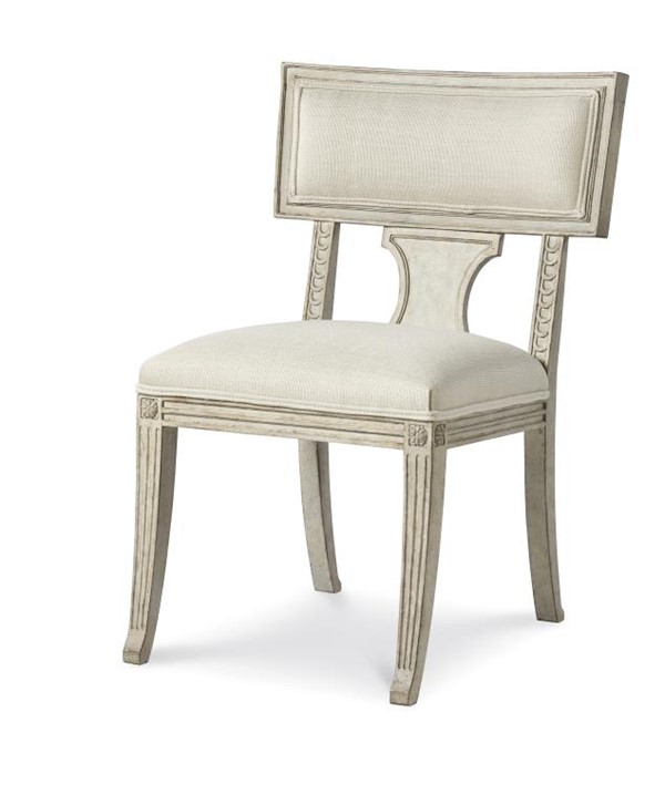 century TSU-509-F1 - Von Swedish Carved Dining Chair - Swedish Scraped White