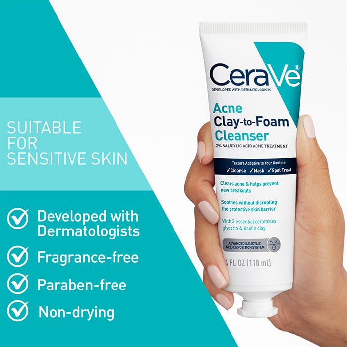 cerave Acne Clay To Foam Cleanser