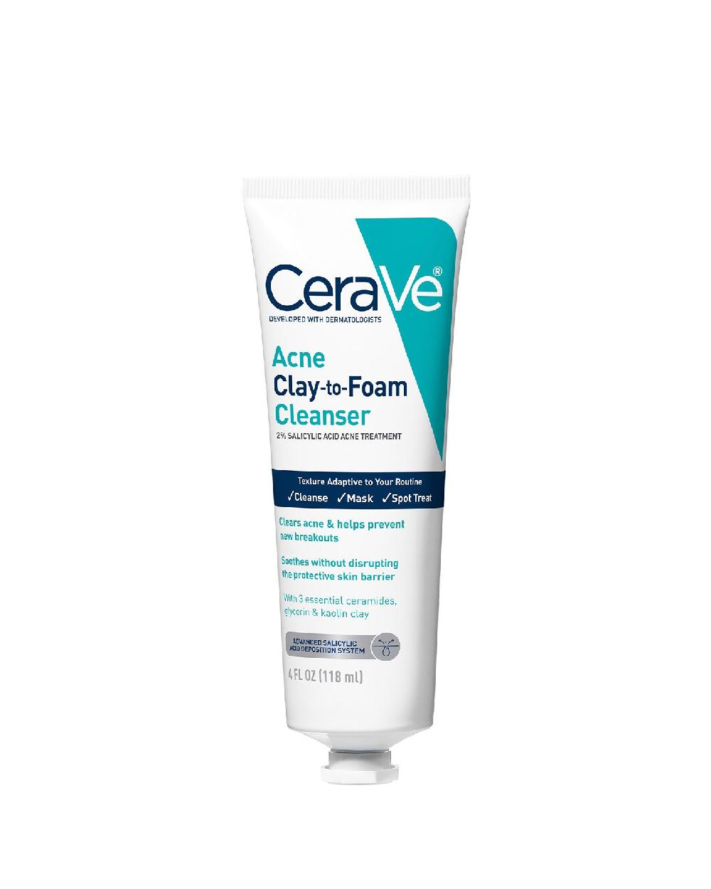 cerave Acne Clay To Foam Cleanser