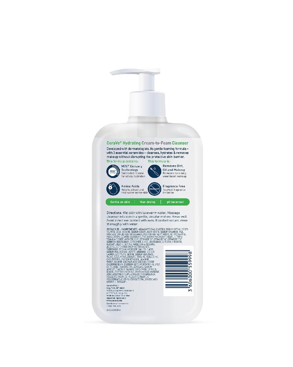 Cerave Hydrating Cream-to-Foam Cleanser