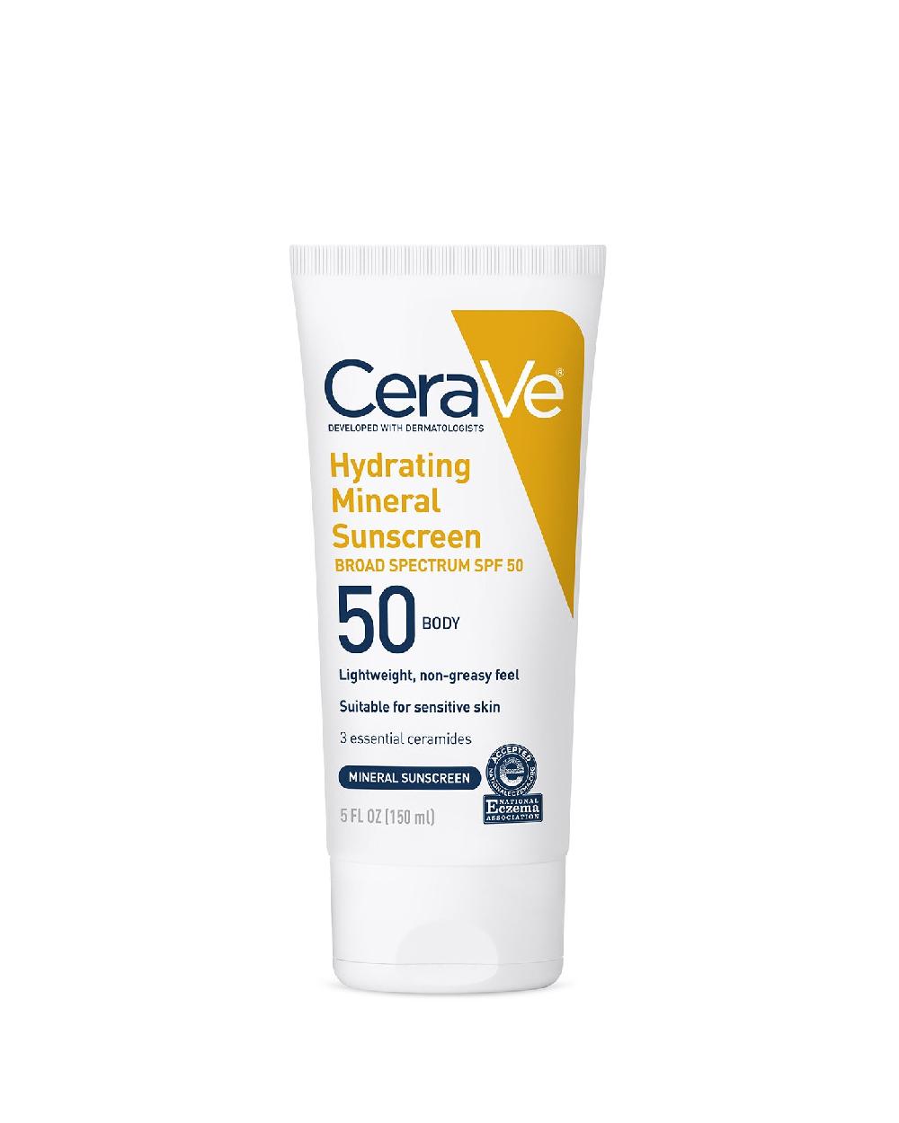 cerave Hydrating Mineral Sunscreen SPF 50 Body Lotion