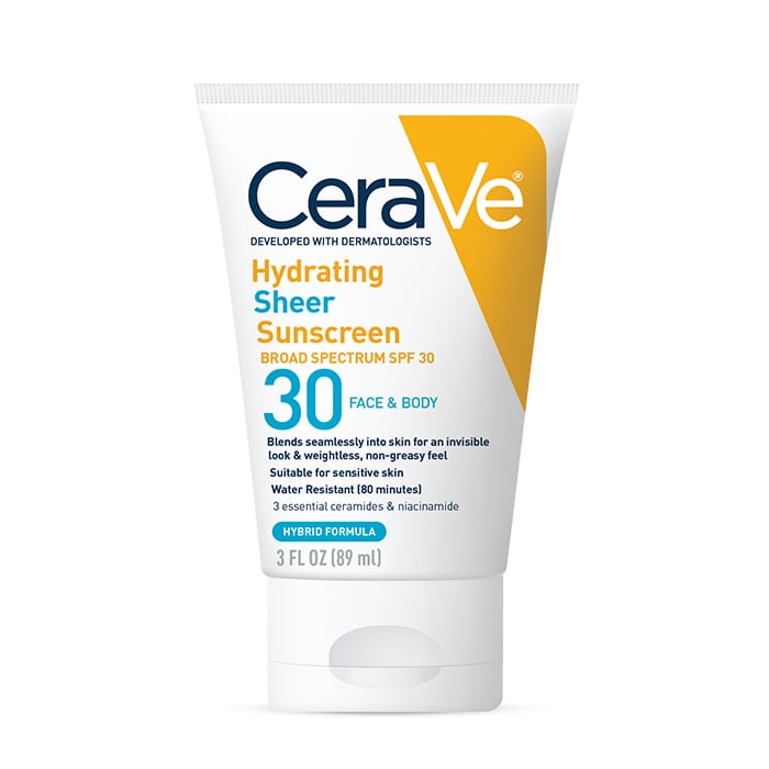 cerave Hydrating Sheer Sunscreen Broad Spectrum SPF 30 for Face & Body