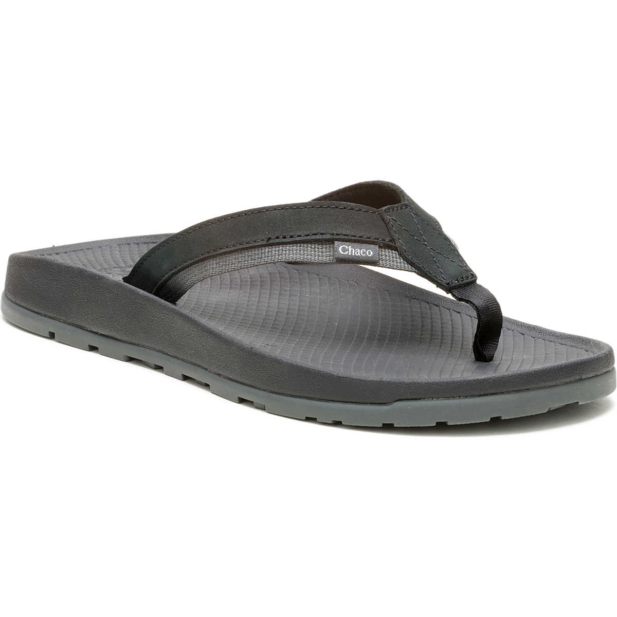 chaco Men's Lowdown Leather Flip Flop Black