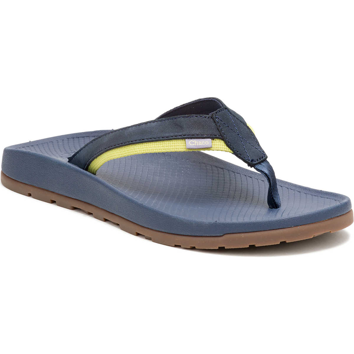 chaco Men's Lowdown Leather Flip Flop Navy Night