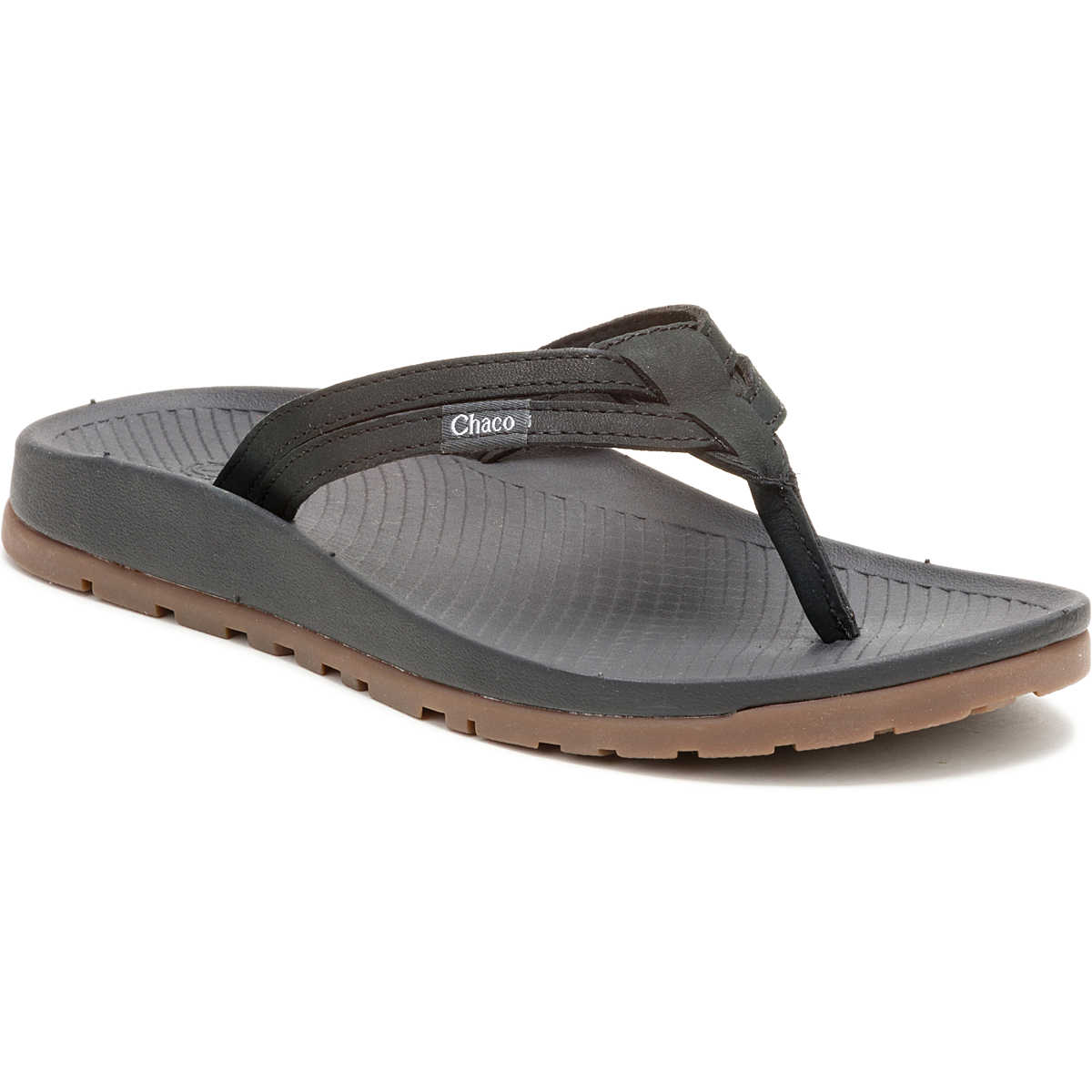 chaco Women's Lowdown Leather Flip Flop Black