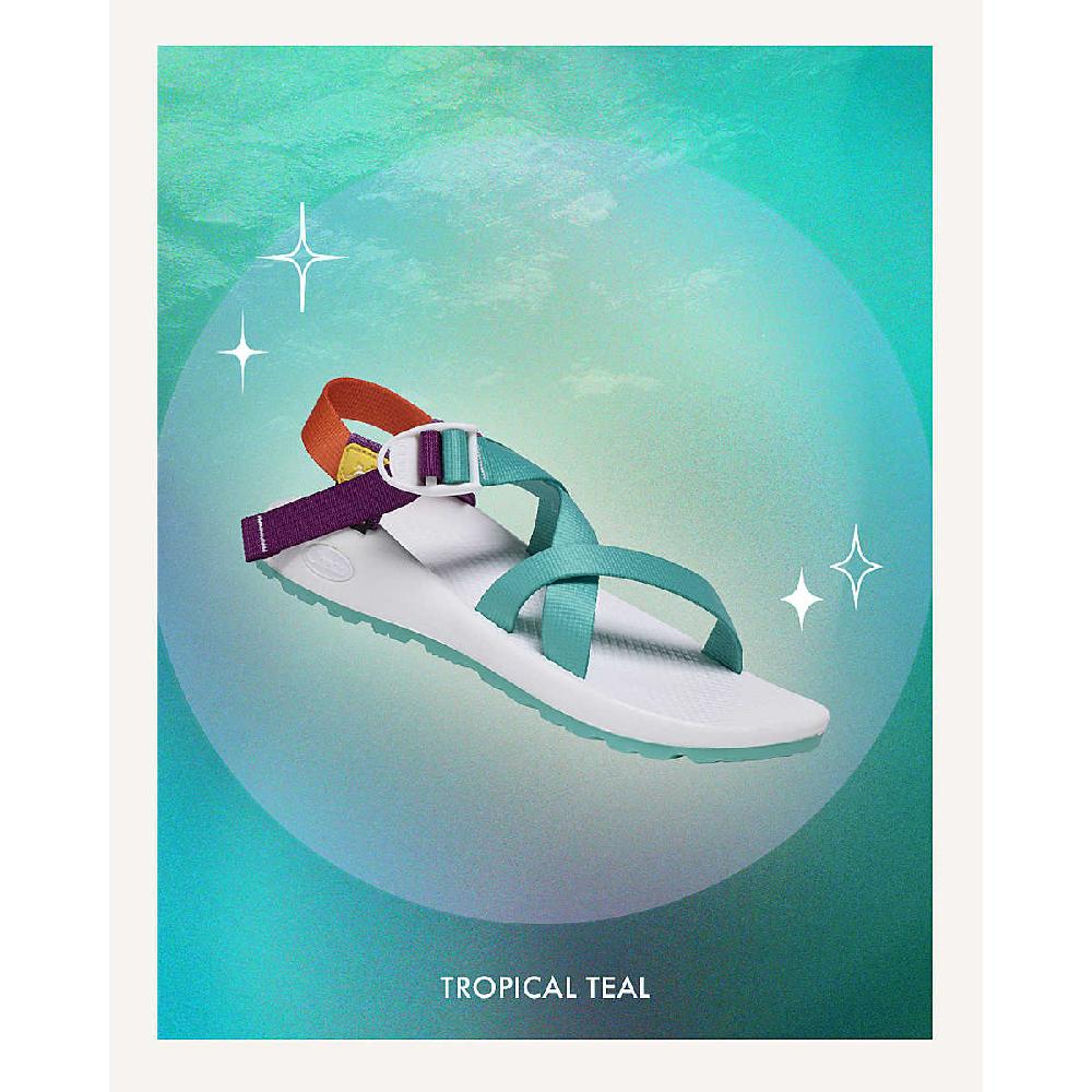 chaco Women's Aura Z/1 Adjustable Strap Wide-Width Classic Sandal Tropical Teal