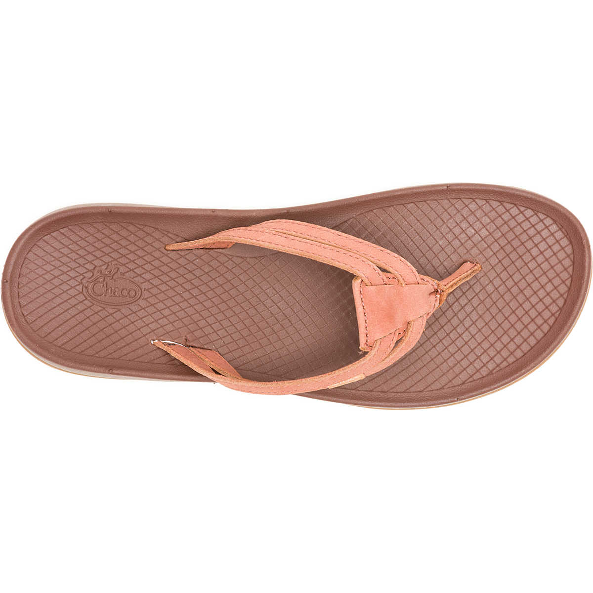 Chaco Women's Lowdown Leather Flip Flop Burnt Chestnut