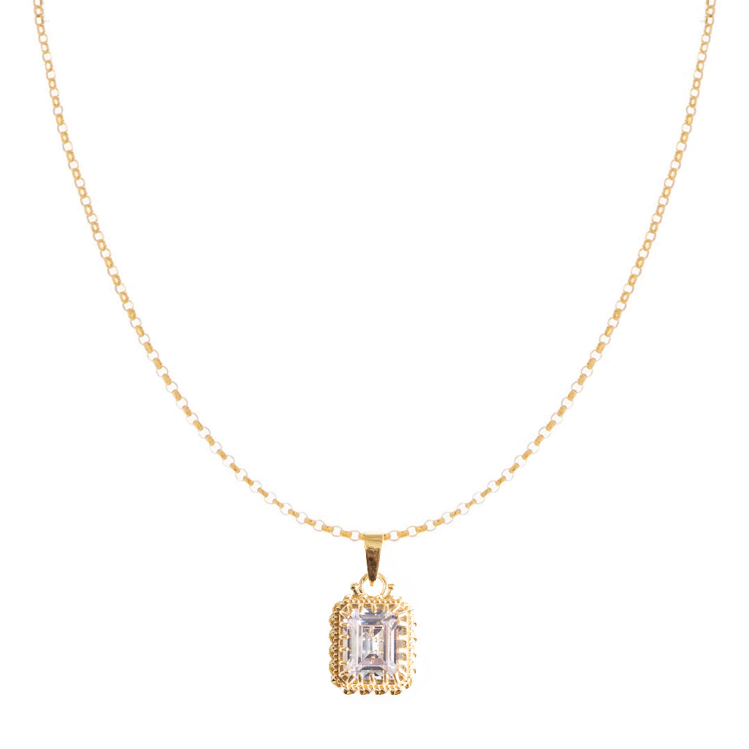 Chained & Able Clear Stone Pendant NECKLACES