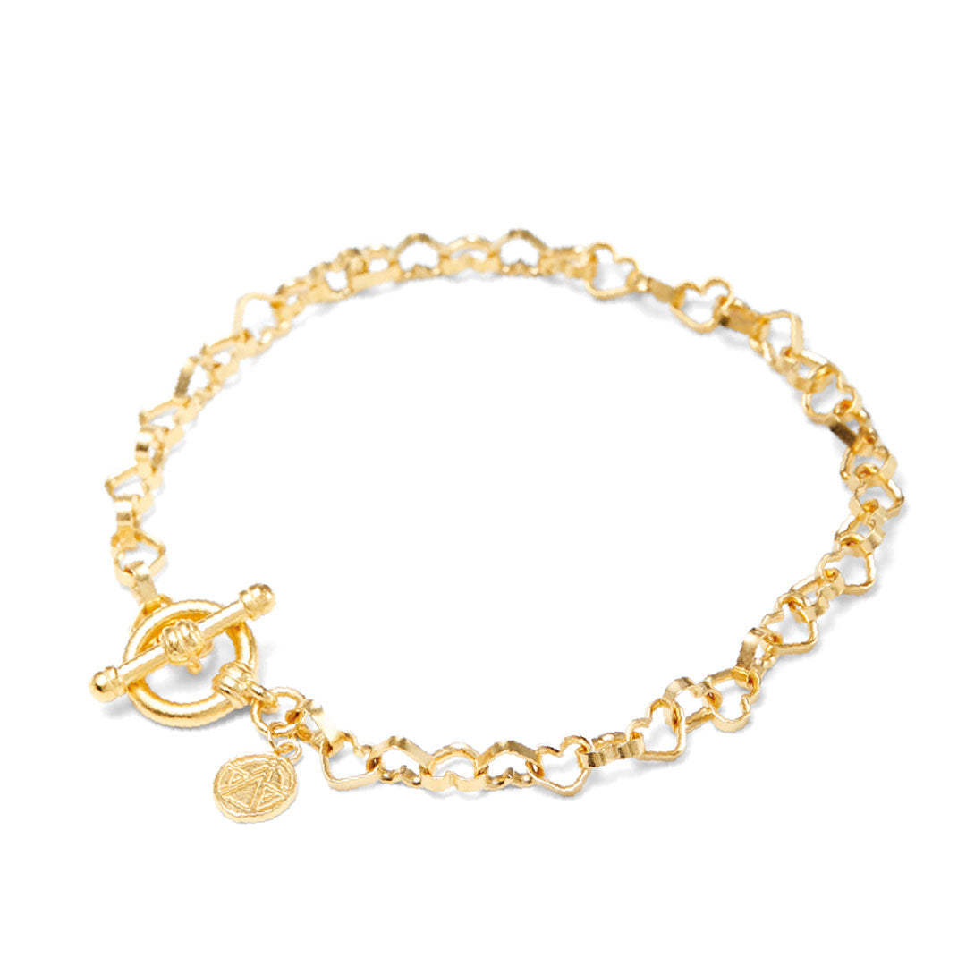 Chained & Able Heart Link T-Bar Bracelet BRACELETS